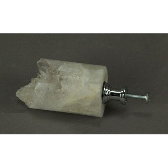 White Quartz Crystal Core Drawer Handle Cabinet Pull Furniture Decor Set of 4 XL - Picture 2 of 3
